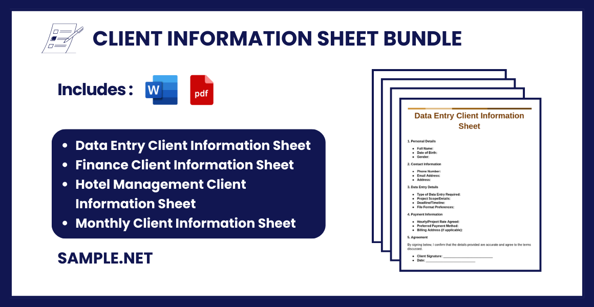 client information sheet bundle