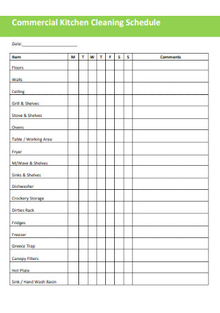 Commercial Kitchen Cleaning Schedule1