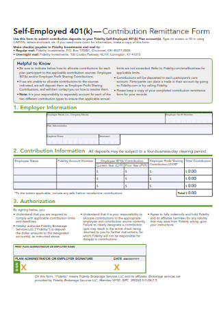 Contribution Remittance Form