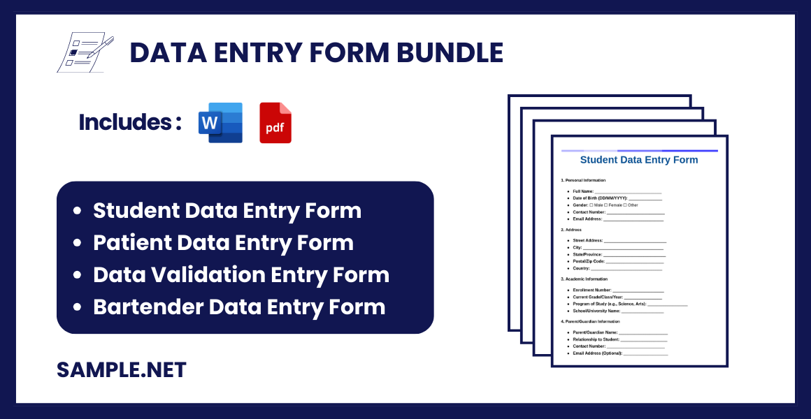 data entry form bundle