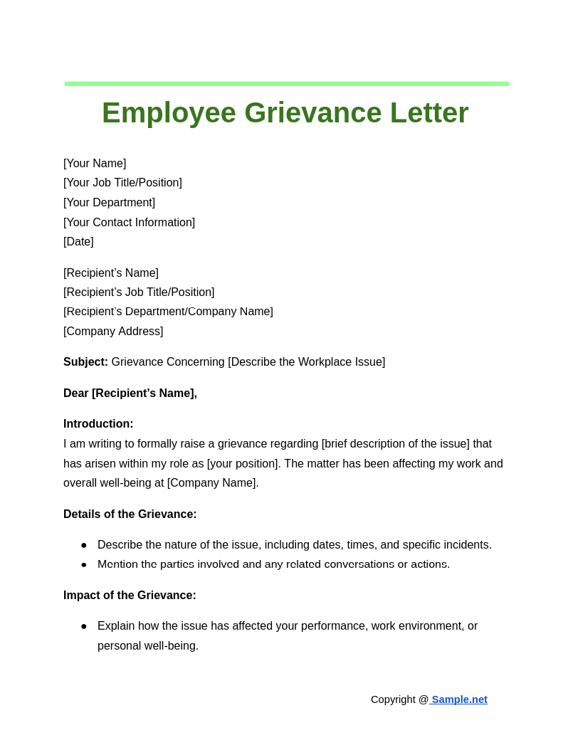 Employee Grievance Letter Google Docs 10 29 2024 11 27 AM