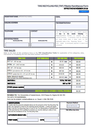 Fillable Remittance Form Template