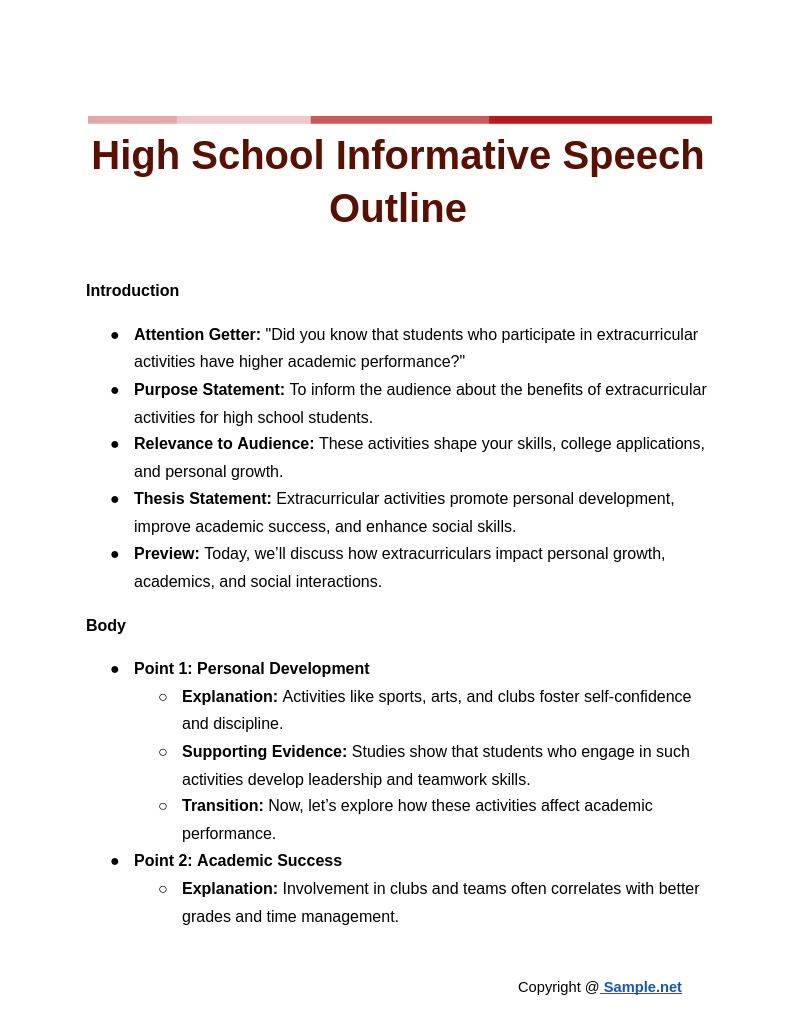 High School Informative Speech Outline Google Docs 10 30 2024 11 54 AM