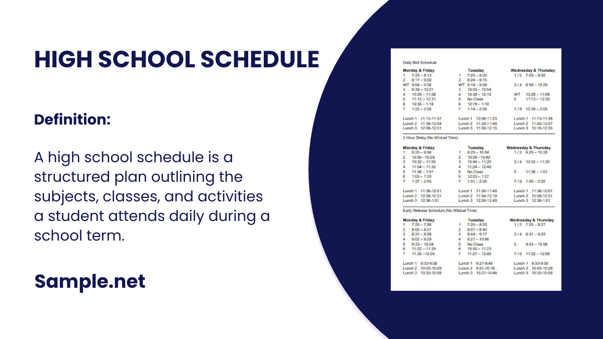 high school schedule