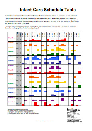 Infant Care Schedule Template