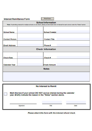 Interest Remittance Form Template