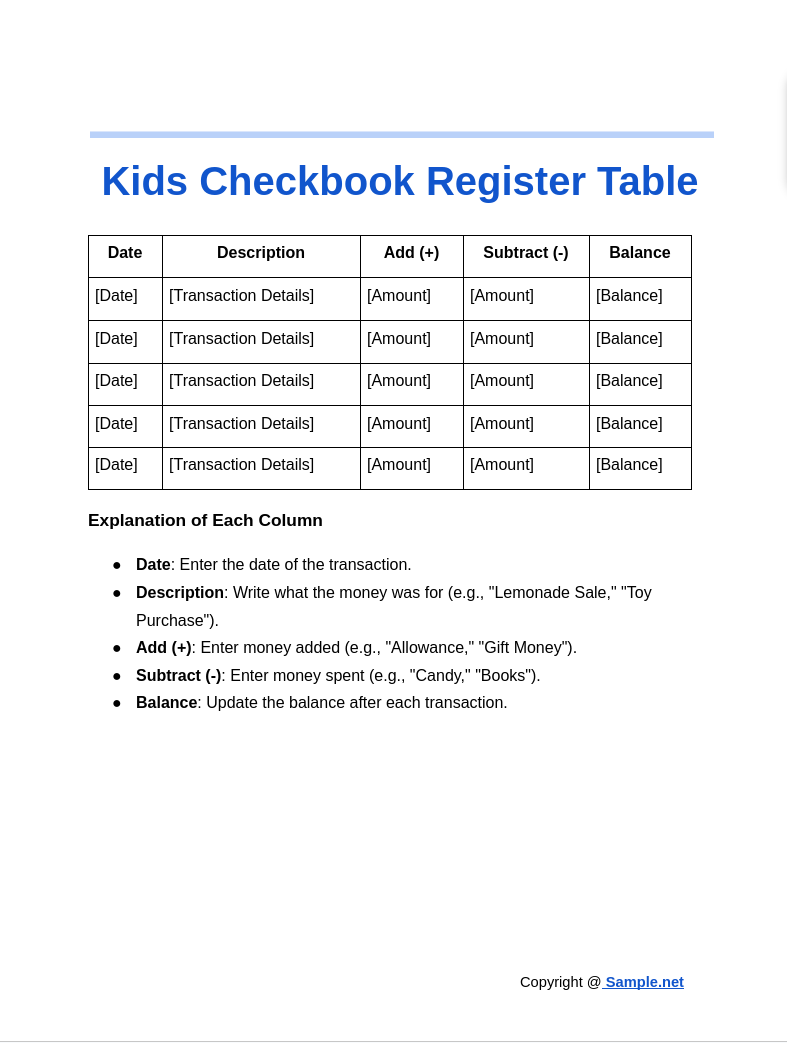 Kids Checkbook Register Table Google Docs 10 30 2024 11 57 AM