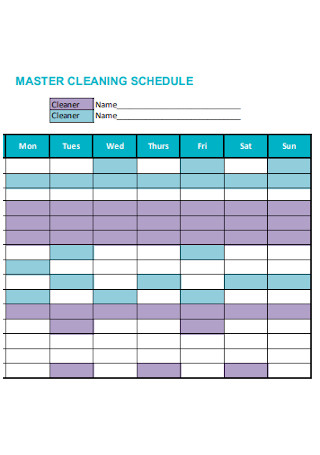 Master Cleaning Schedule