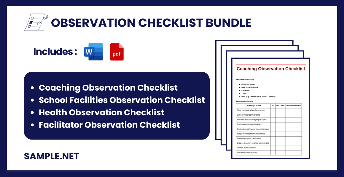 observation checklist bundle