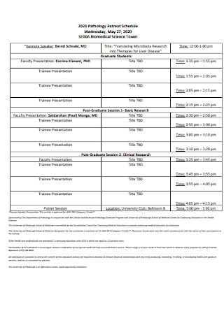 Pathology Retreat Schedule