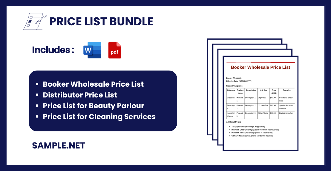 price list bundle