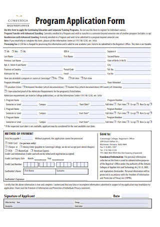 Program Application Form