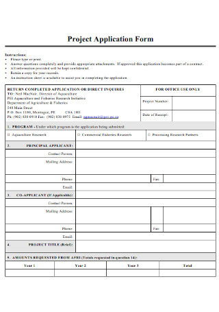 Project Application Form Template
