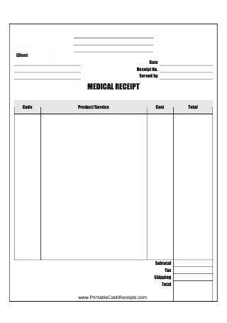 26 sample medical receipts in pdf ms word