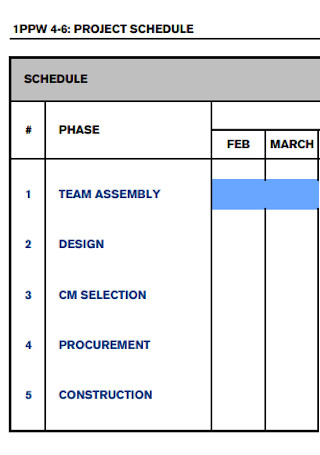 Sample Project Schedule Template