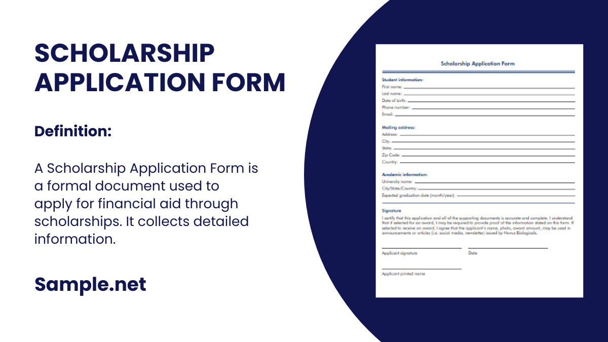 scholarship application form