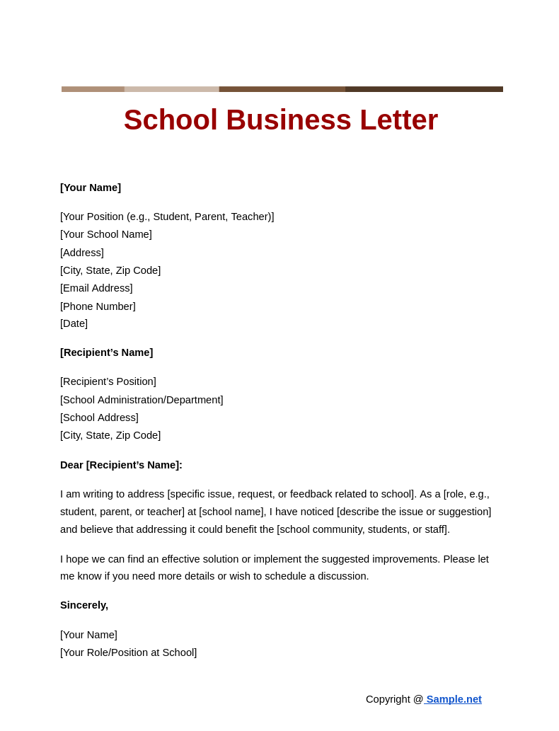 Professional Business Letter Format Template Professional Business Letter Format Template