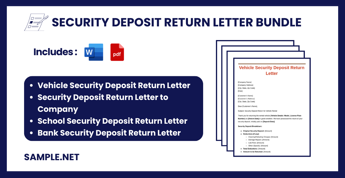 security deposit return letter bundle