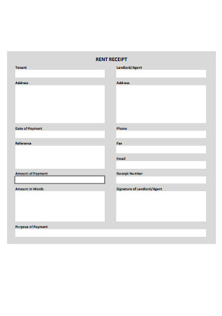 Simple Monthly Rent Receipt Template
