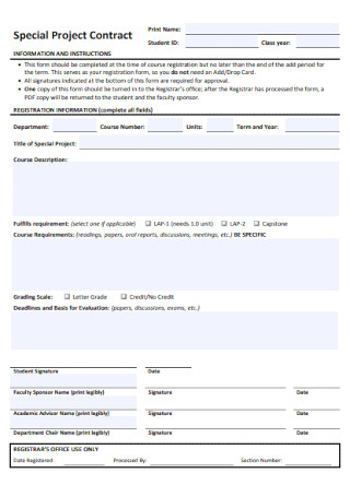 Special Project Contract Form