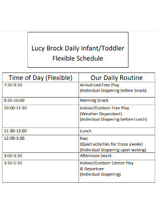 Toddler Daily Flexible Schedule