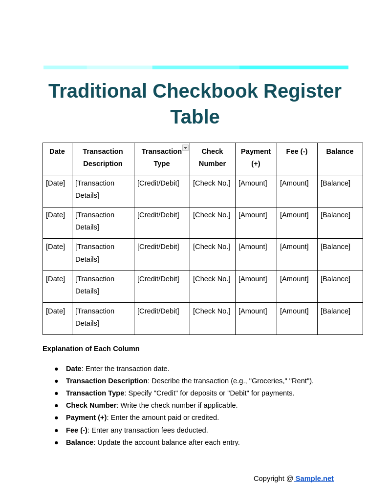 Traditional Checkbook Register Table Google Docs 10 30 2024 11 57 AM