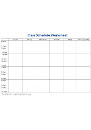 Work Schedule Worksheet Template