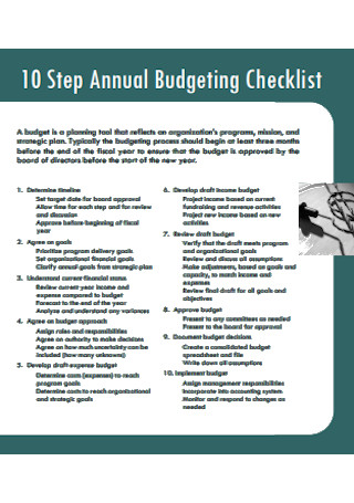 Annual Budgeting Checklist