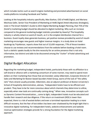 Digital Marketing Budget Template