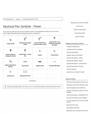 Electrical Plan Symbols Example