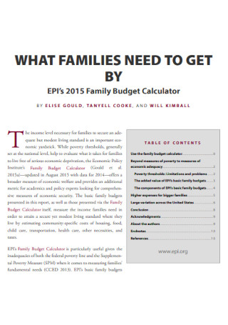 Family Budget Calculator Template