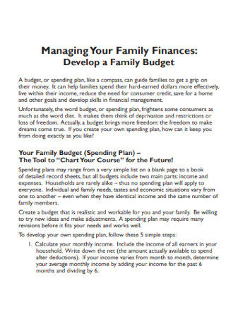 Family Finance Budget