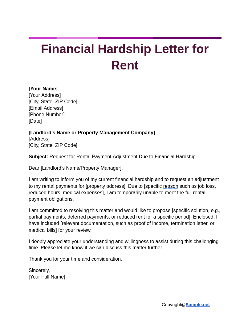 Financial Hardship Letter for Rent Google Docs 12 02 2024 10 51 AM