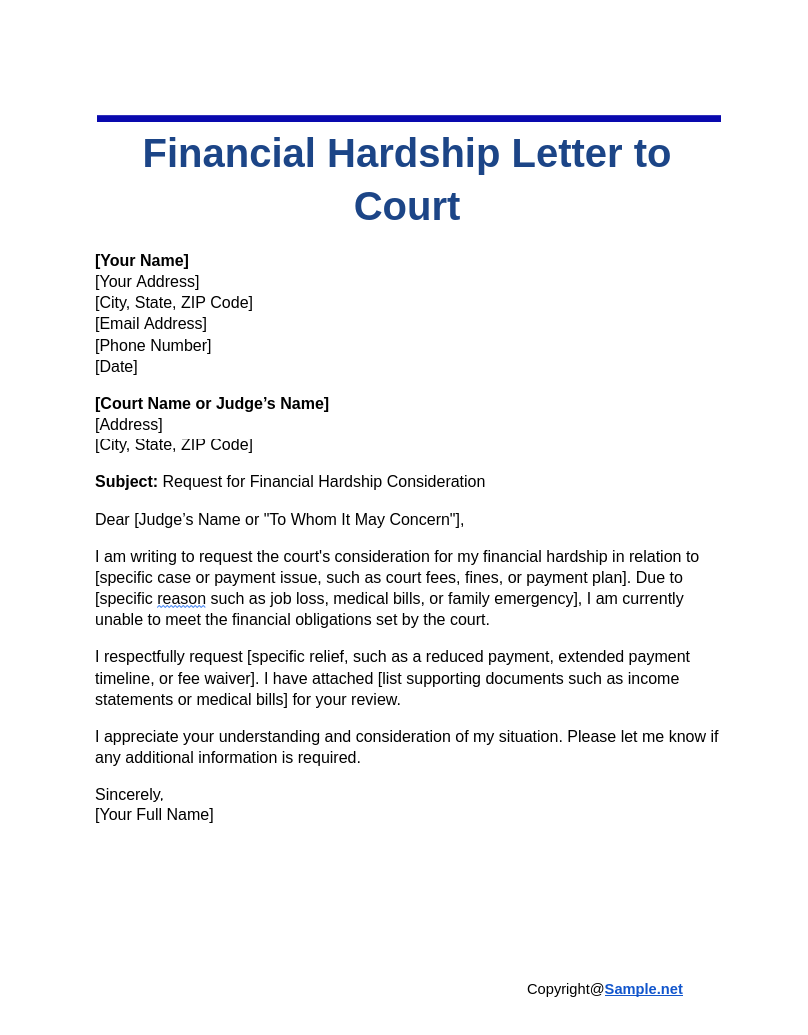 Financial Hardship Letter to Court Google Docs 12 02 2024 10 52 AM