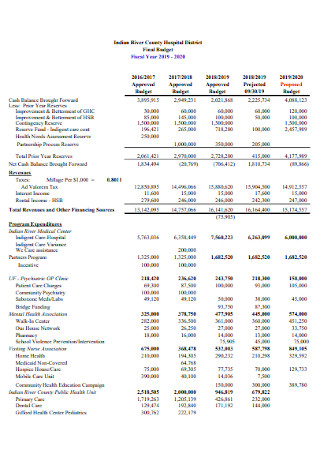 Hospital District Budget Template