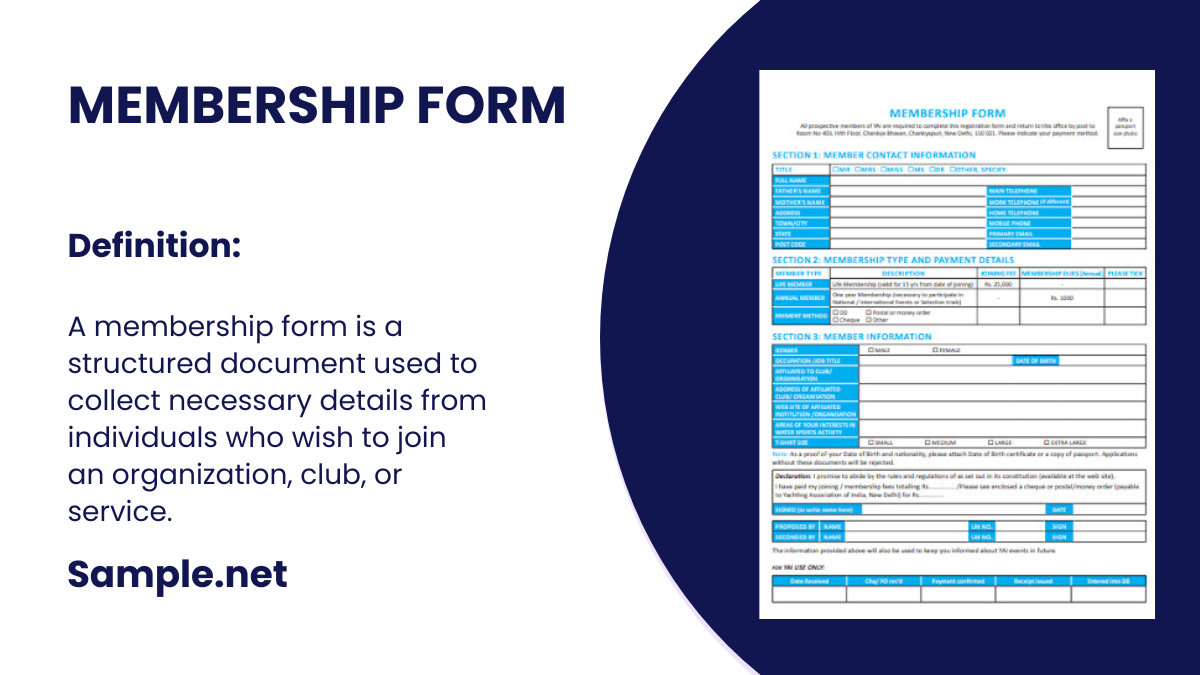 membership form