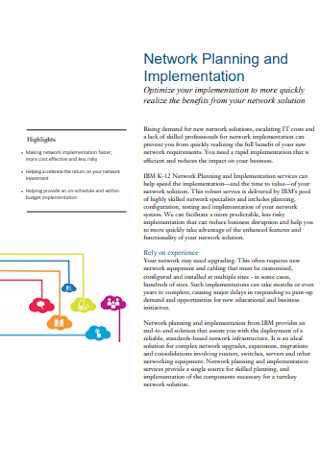 Network Plan for Implementation