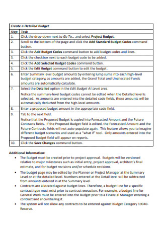 Project Planning Budget Template
