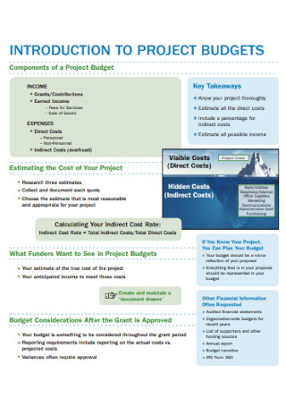Project Training Budget Template