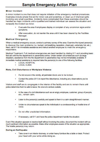 Sample Emergency Action Plans
