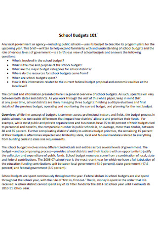 School Association Budgets