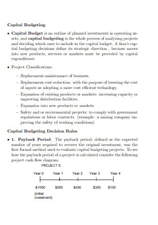 Simple Capital Budgeting Template