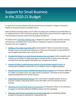 Small Business Budget Templatr