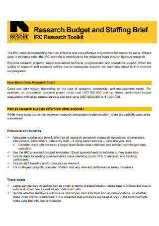 Staffing Research Budget