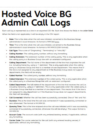 Admin Call Logs 