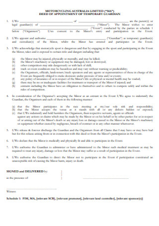 Appointment of Temporary Guardianship Form