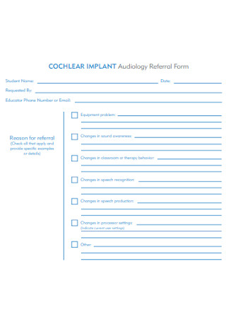 Audiology Referral Form