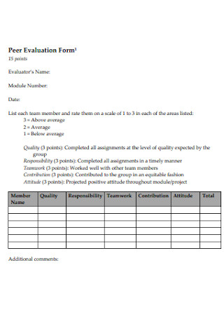 Basic Peer Evaluation Form