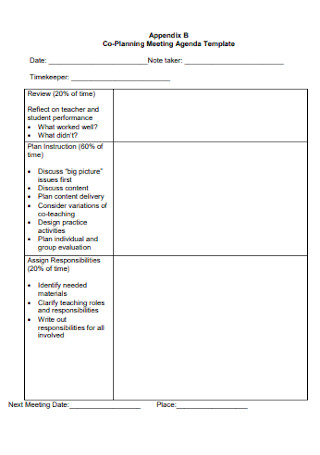Co Planning Meeting Agenda Template