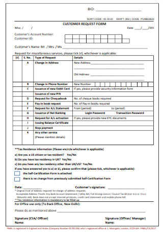 Customer Check Request Form